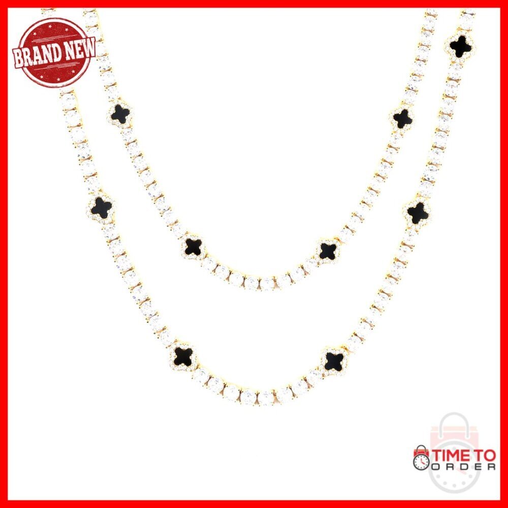 4mm Tennis Chain Necklace, White Gold Plated, 5A Zircon Stones, Unisex Gift